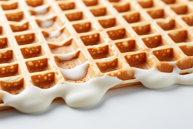 Foto um waffle com leite e creme