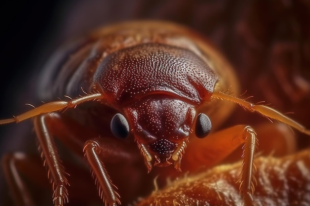 Um zoom de foto de microfotografia de corpo de rosto de inseto