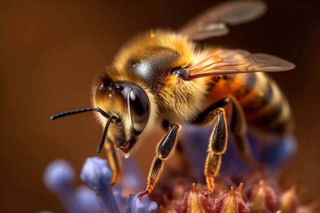 uma abelha em uma flor