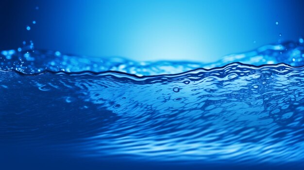 Uma água azul com um fundo azul