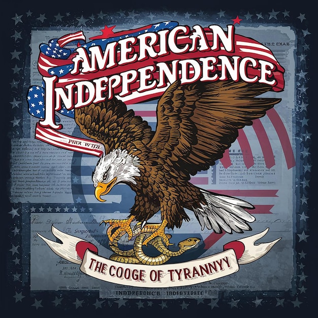 uma águia com uma bandeira americana