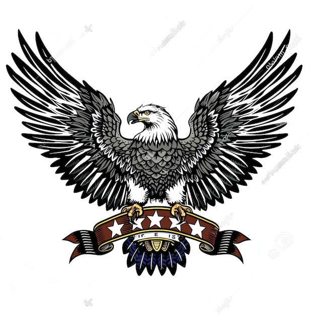 uma águia com uma bandeira que diz avô