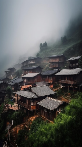 Uma aldeia nas montanhas de sapa