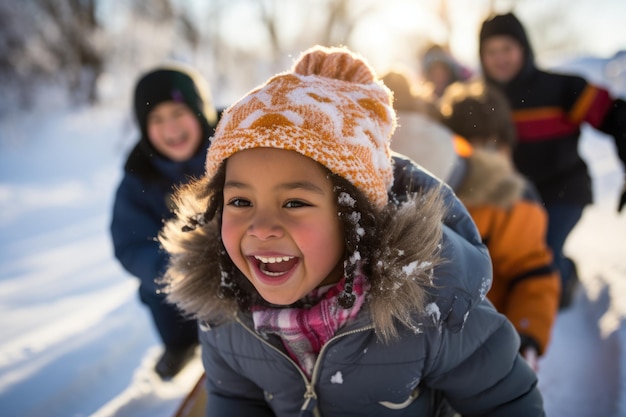 Uma alegria infantil de inverno