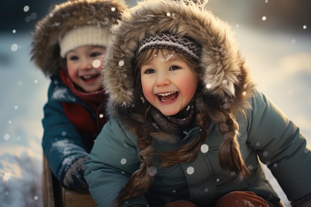 Uma alegria infantil de inverno