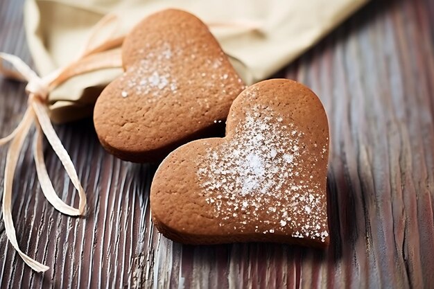 Foto uma alma solitária recebeu um presente inesperado um biscoito de pão de gengibre em forma de coração que brough