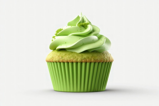 Uma aparência deliciosa de um bolo de matcha