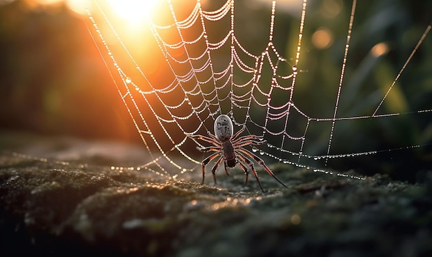 Uma aranha armando uma armadilha generativa ai