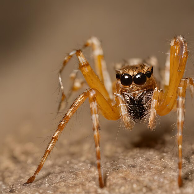 Foto uma aranha que está em uma mesa