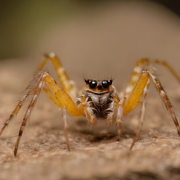 Foto uma aranha que está em uma mesa