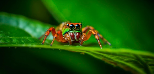 Uma aranha senta-se em uma flor no jardim