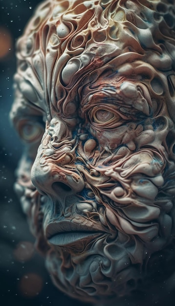Uma arte digital de um rosto humano