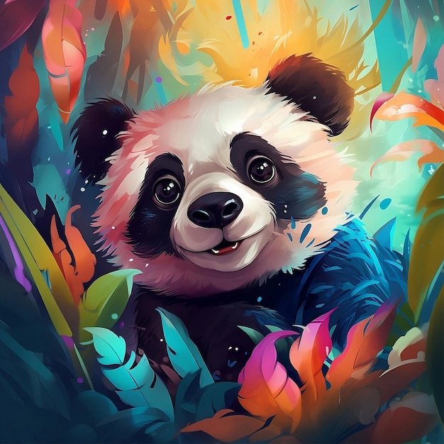 Uma arte fofa de panda