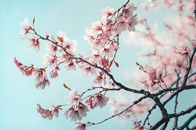 Uma árvore com flores cor de rosa