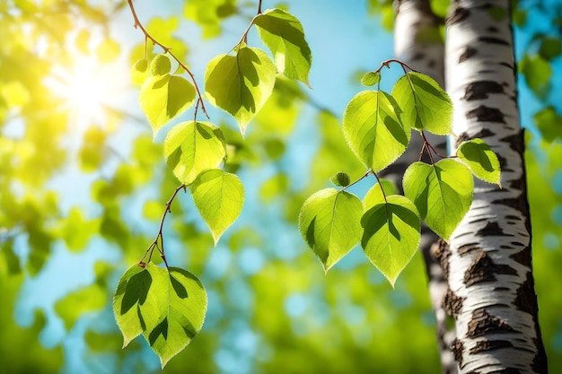 uma árvore com folhas verdes à luz do sol