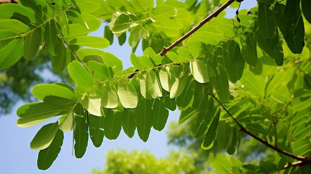 Foto uma árvore com folhas verdes que é verde