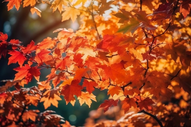 Uma árvore com folhas vermelhas que diz maple nele