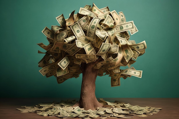 Uma árvore com muito dinheiro nela