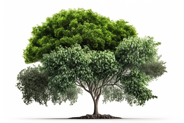 Uma árvore com uma folha verde nela
