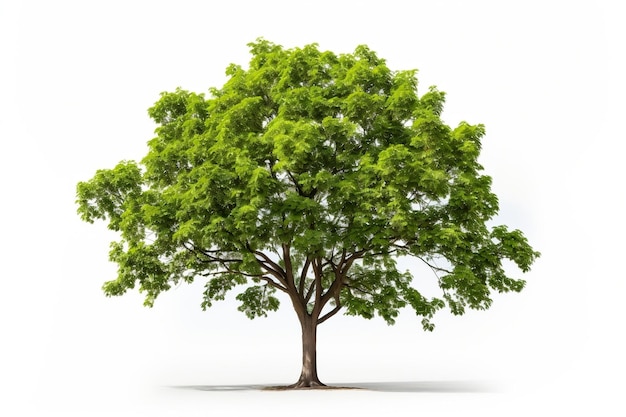 Uma árvore contra um fundo branco Generative Ai