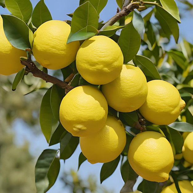 uma árvore de limão com um monte de folhas que diz limões