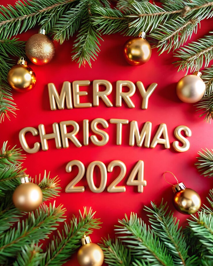 Foto uma árvore de natal com letras douradas que dizem feliz natal