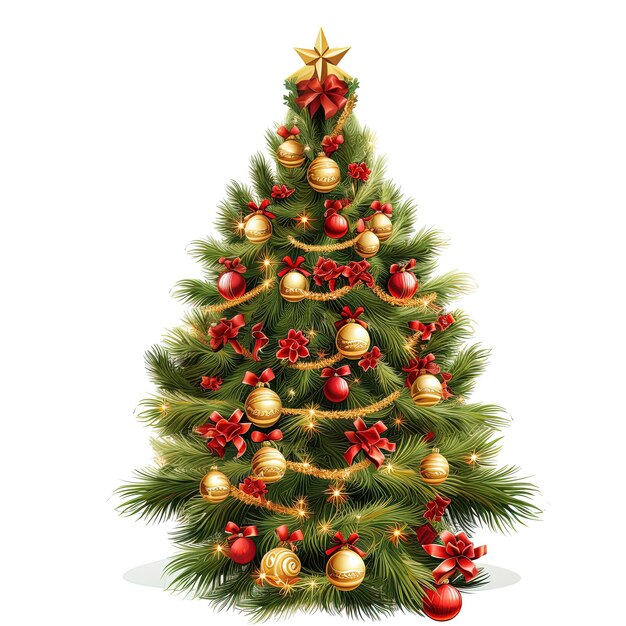 uma árvore de Natal com uma estrela nela
