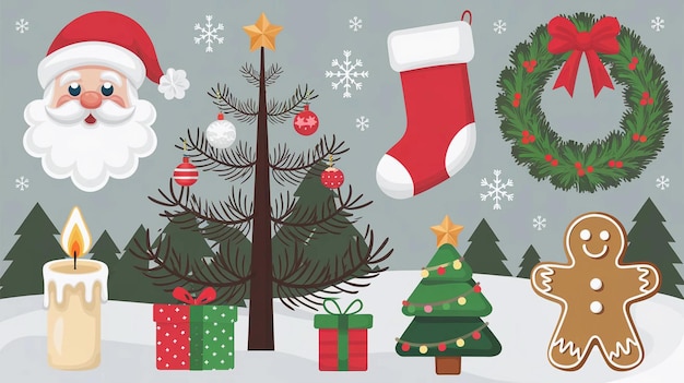 uma árvore de Natal com uma foto de uma árvore e uma árvore