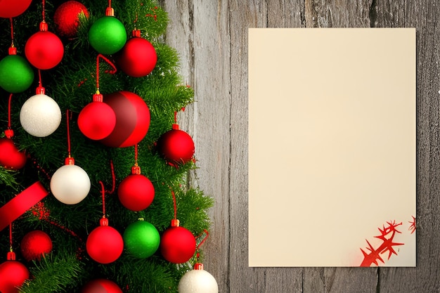 Foto uma árvore de natal com uma foto de uma menina segurando um cartão que diz a palavra citação sobre ele