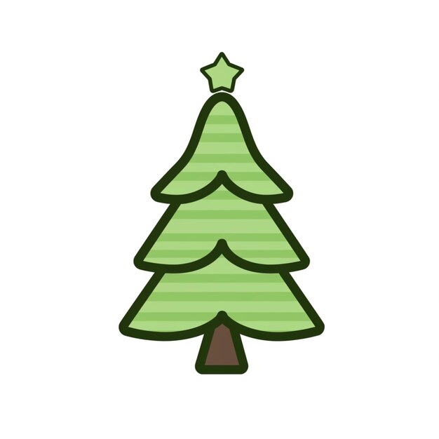 uma árvore de natal verde com uma estrela em cima de IA generativa