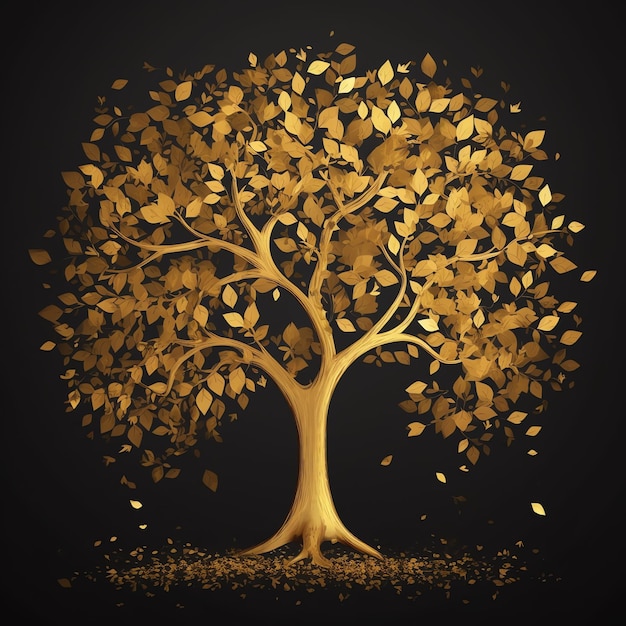 Foto uma árvore de ouro com folhas