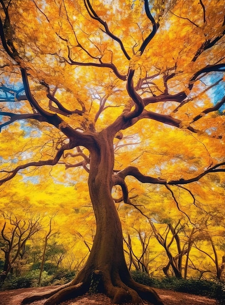 uma árvore de outono em um parque