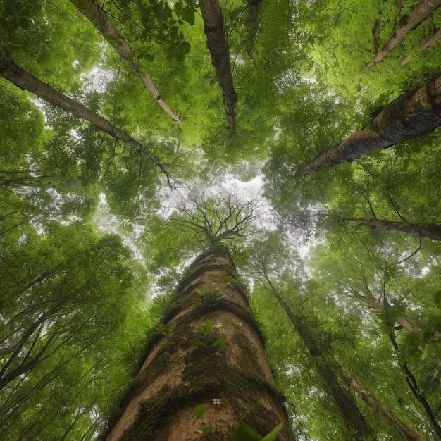 Uma árvore na floresta com a palavra floresta na parte inferior