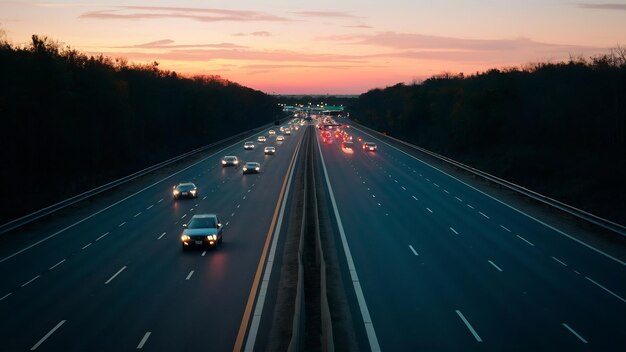 Uma auto-estrada com carros