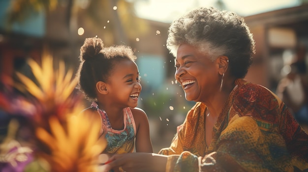 Uma avó negra americana se envolve com sua netaGenerative Ai