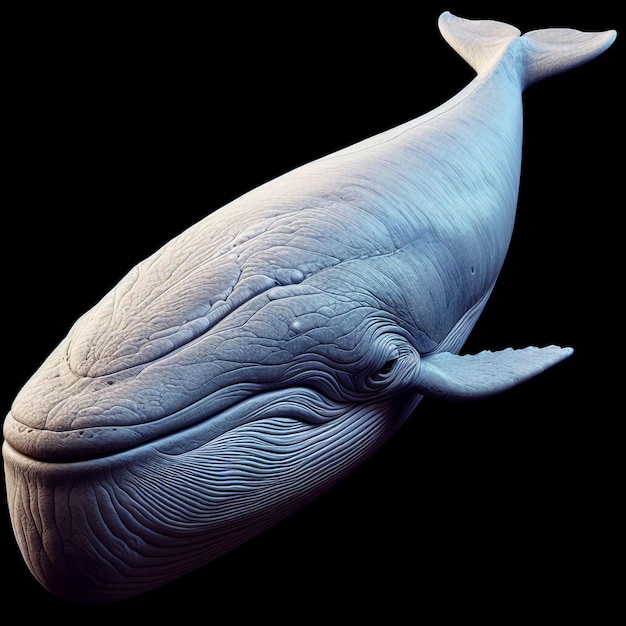 uma baleia azul com uma cauda branca e a palavra baleia na parte inferior