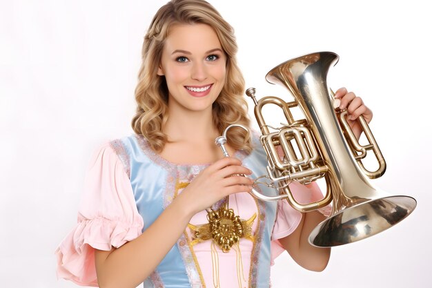 Foto uma banda tradicional de metais da baviera tocando músicas animadas