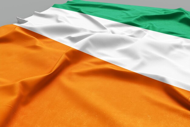 Uma bandeira 3D com a bandeira da Costa do Marfim