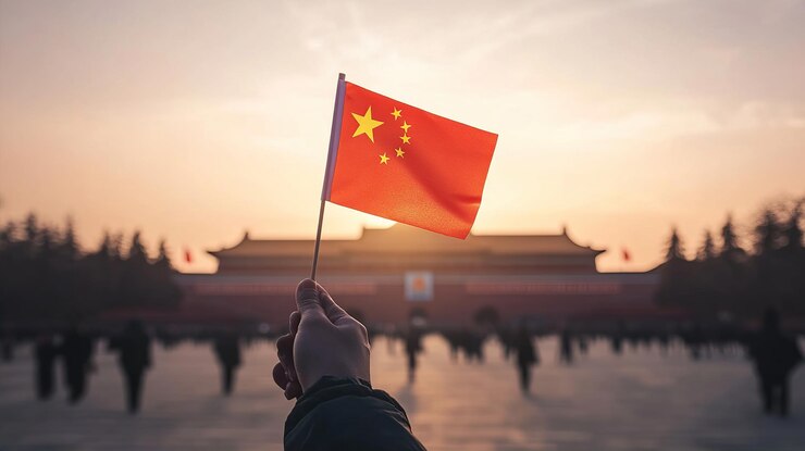 Foto uma bandeira chinesa