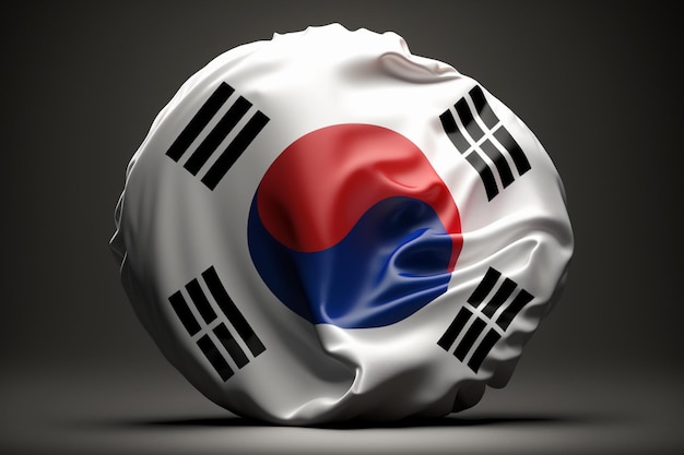 Uma bandeira com a bandeira coreana nela