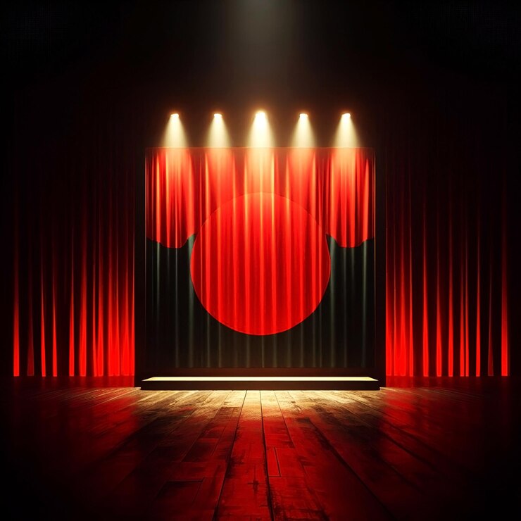 Foto uma bandeira com um círculo vermelho no centro definida contra um fundo de chamas e fumaça