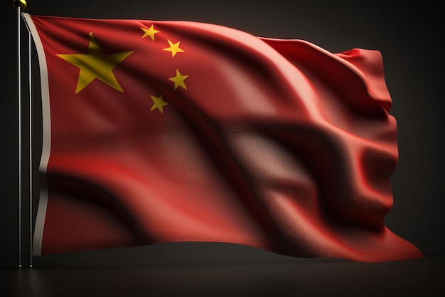 Uma bandeira da china com uma bandeira vermelha no fundo.