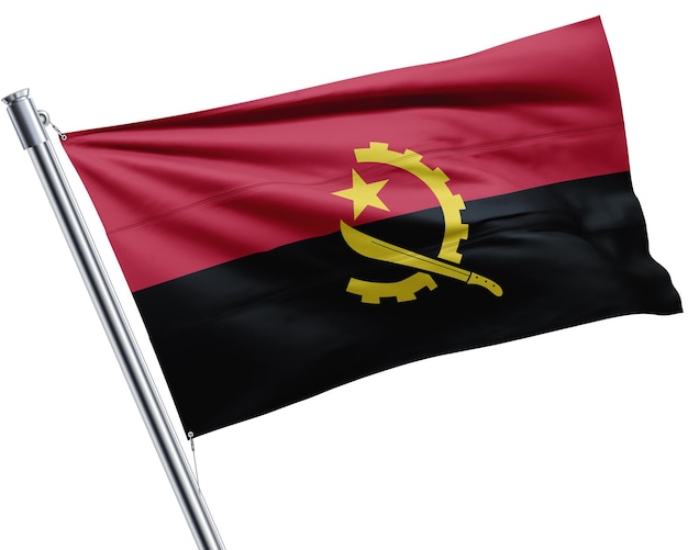 Foto uma bandeira de angola em um poste