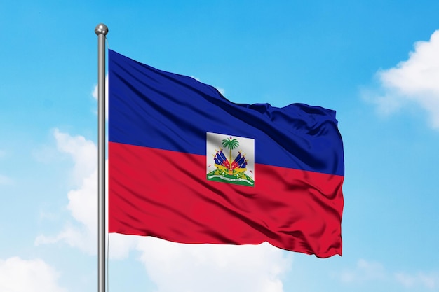 Uma bandeira do haiti com a palavra haiti nela