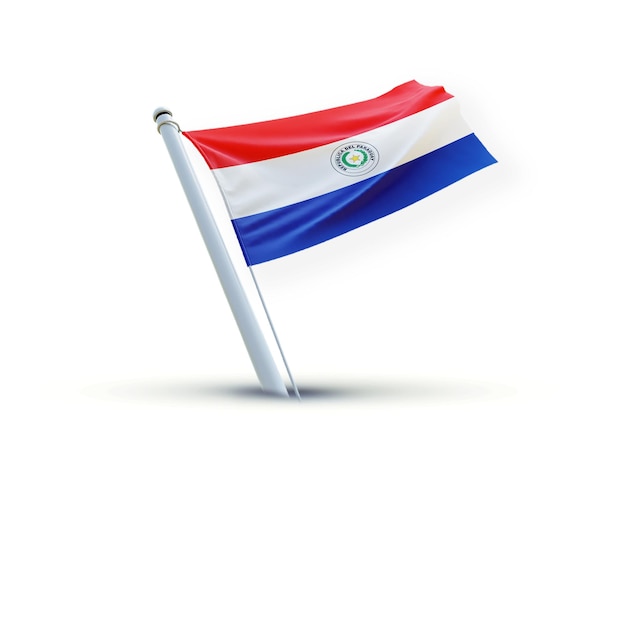 Uma bandeira do paraguai em um fundo branco usando para mídias sociais