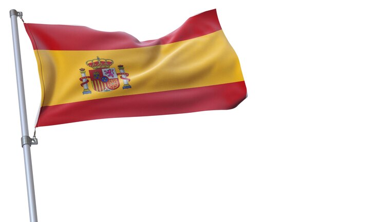 Foto uma bandeira voando no vento com um fundo branco