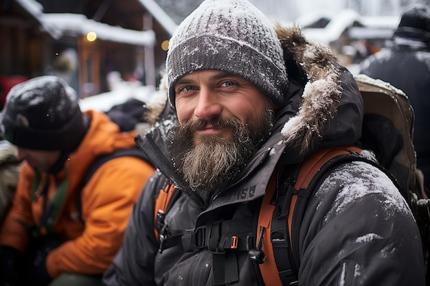 Uma barba gelada ou pestanas num dia frio