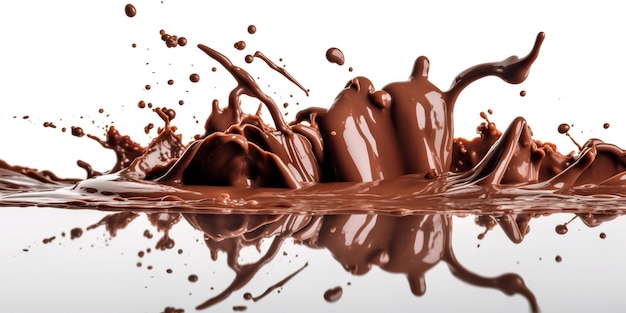 Uma barra de chocolate é derramada no chão.