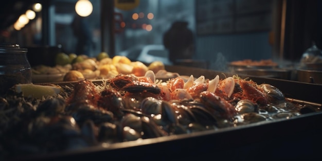 Uma barraca de comida de rua em Pequim.