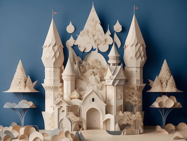 uma bela arte de papel do palácio real